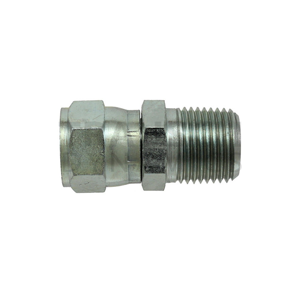 5/16" x 1/4" Steel Swivel Adapter 37-Degree JIC Female Pipe To Male Pipe