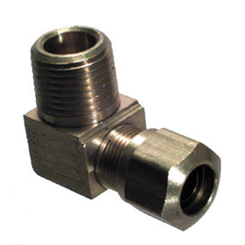 3/8 Tube  x 3/8 Inch Brass 90 Degree Male Elbow D.O.T Air Brake Fitting