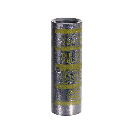 2 Awg Electro Tin Plated Copper Short Barrel Compression Splice