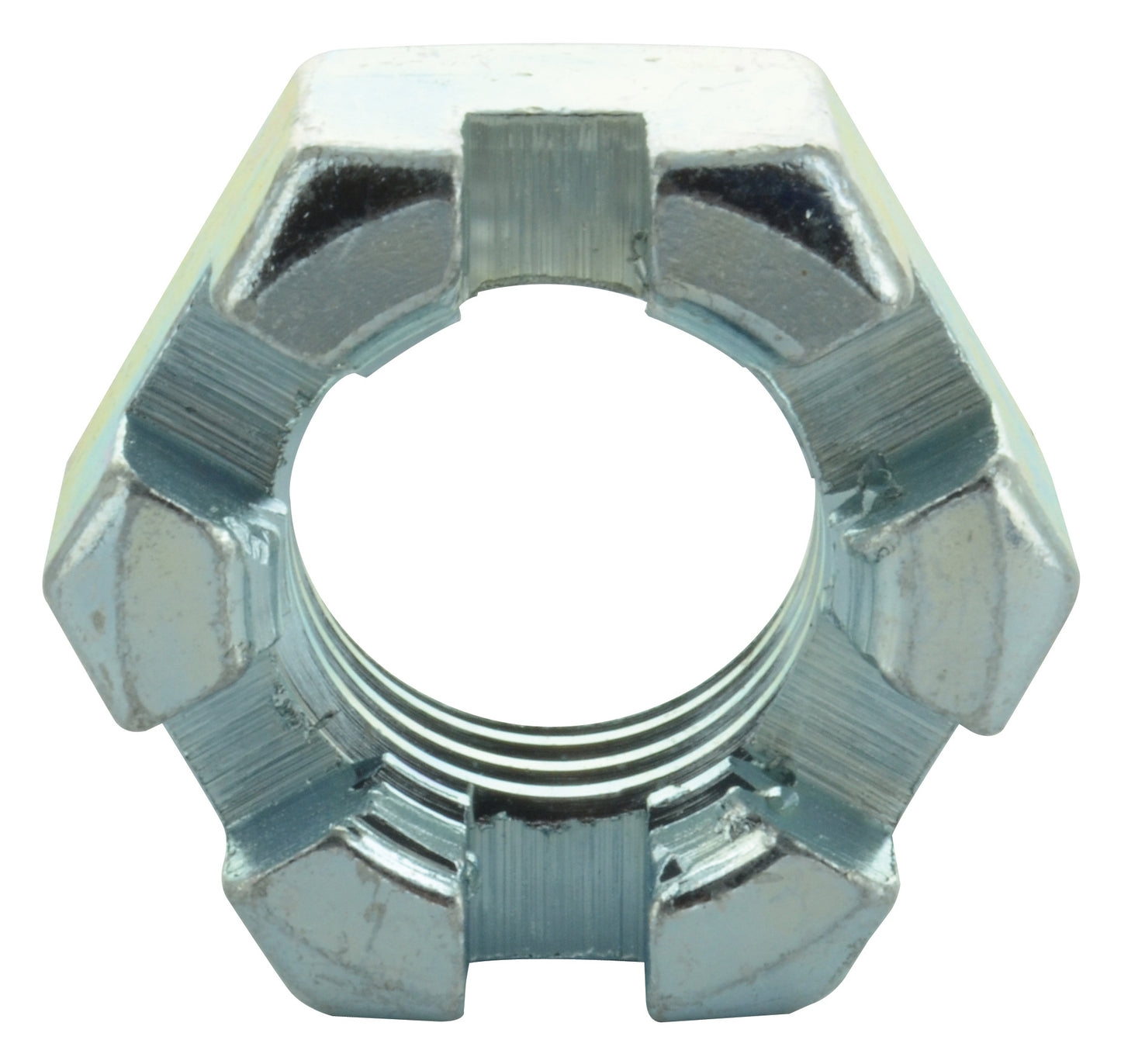 1-1/2-12 Fine Zinc Plated Grade 2 Slotted Finished Hex Nut