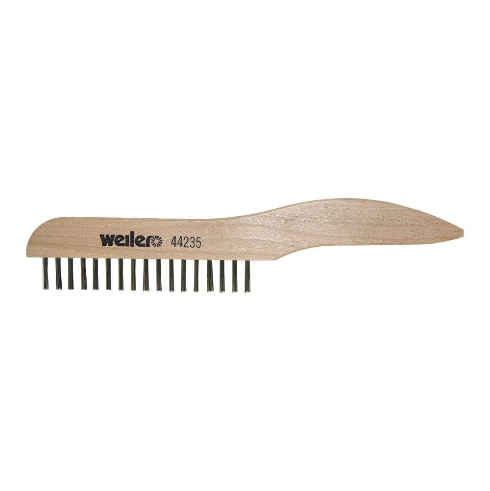 3/8 Inch X 10 Inch Shoe Hardwood Handle 0.012 Inch Stainless Steel Bristle 1 x 17 Hand Wire Scratch Brush