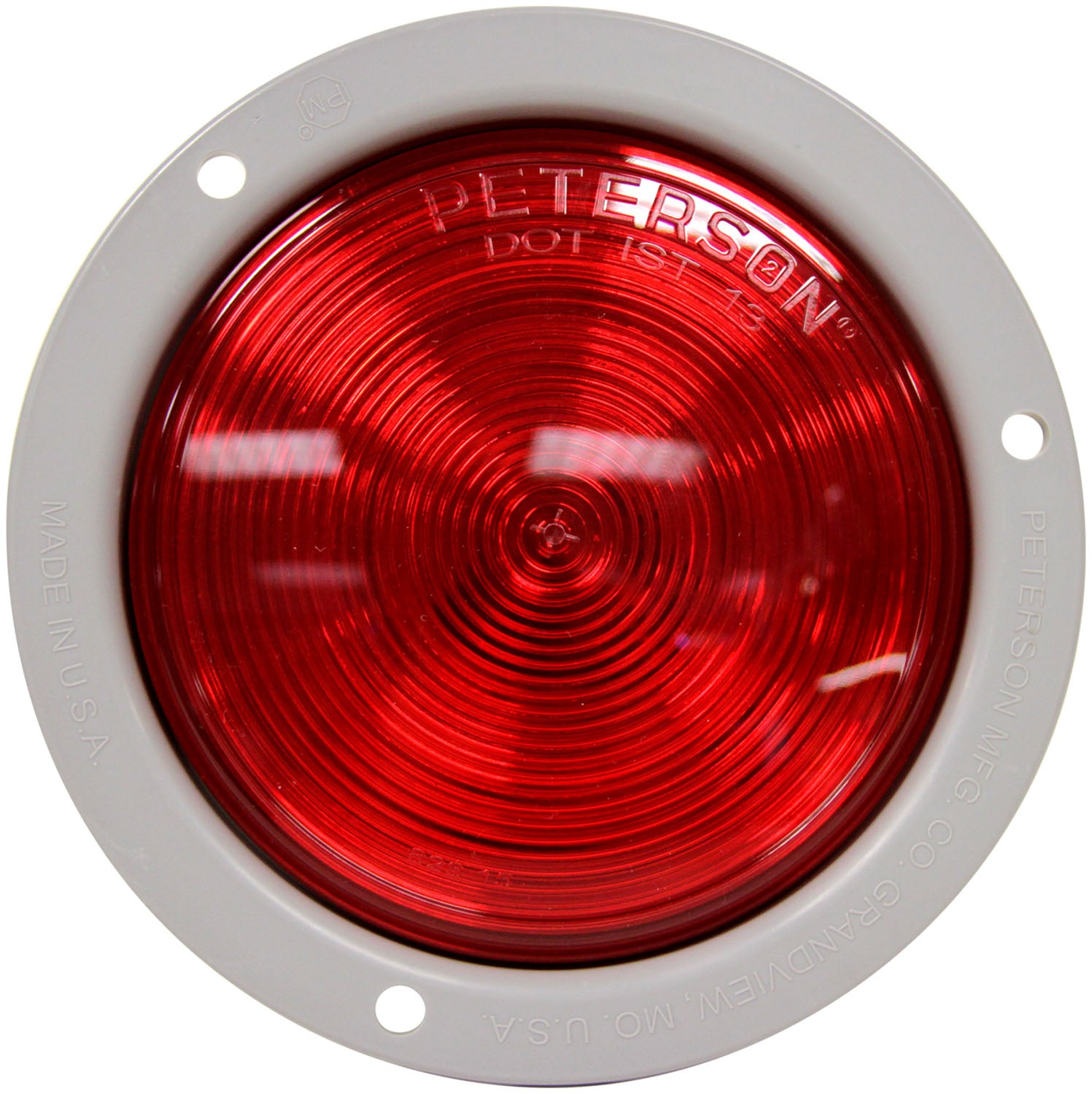 LED Stop/Turn/Tail, Round, Single-Diode, Flange-Mount 4″- Amp Connector