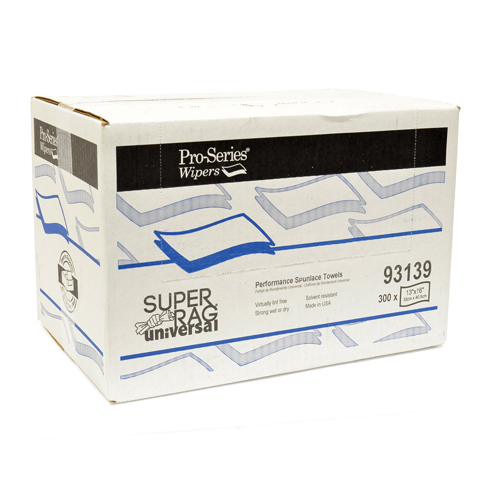 13" x 16" Kleenz Super Rag 1/4 Fold Universal Towel 300 Wipes Per Dispenser Box