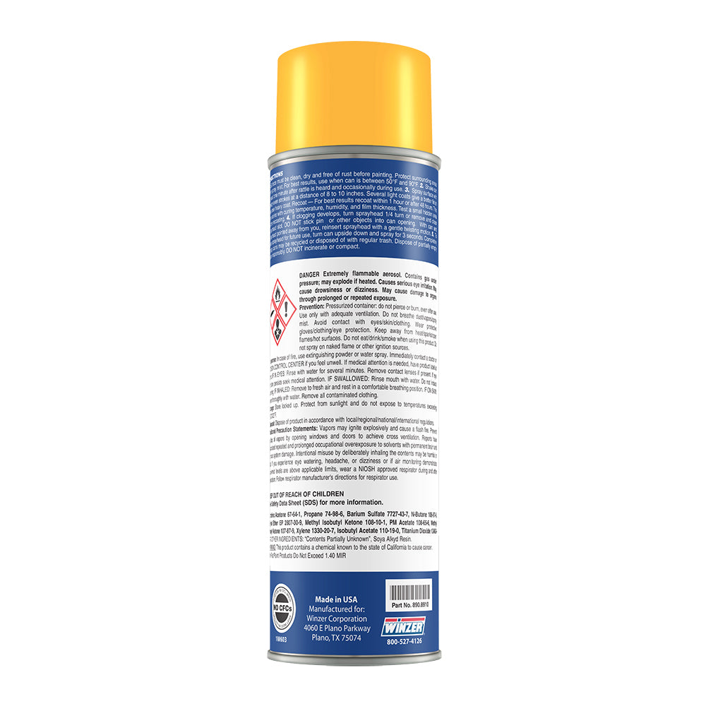 Winzer High Solids Gloss School Bus Yellow Gloss Spray Paint 16 Oz Net Wt - Aerosol