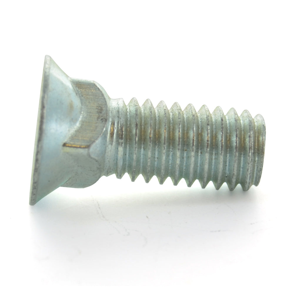 1/2-13 x 2-1/2 Inch Coarse Zinc Plated Grade 5 Flat Head Plow Bolt
