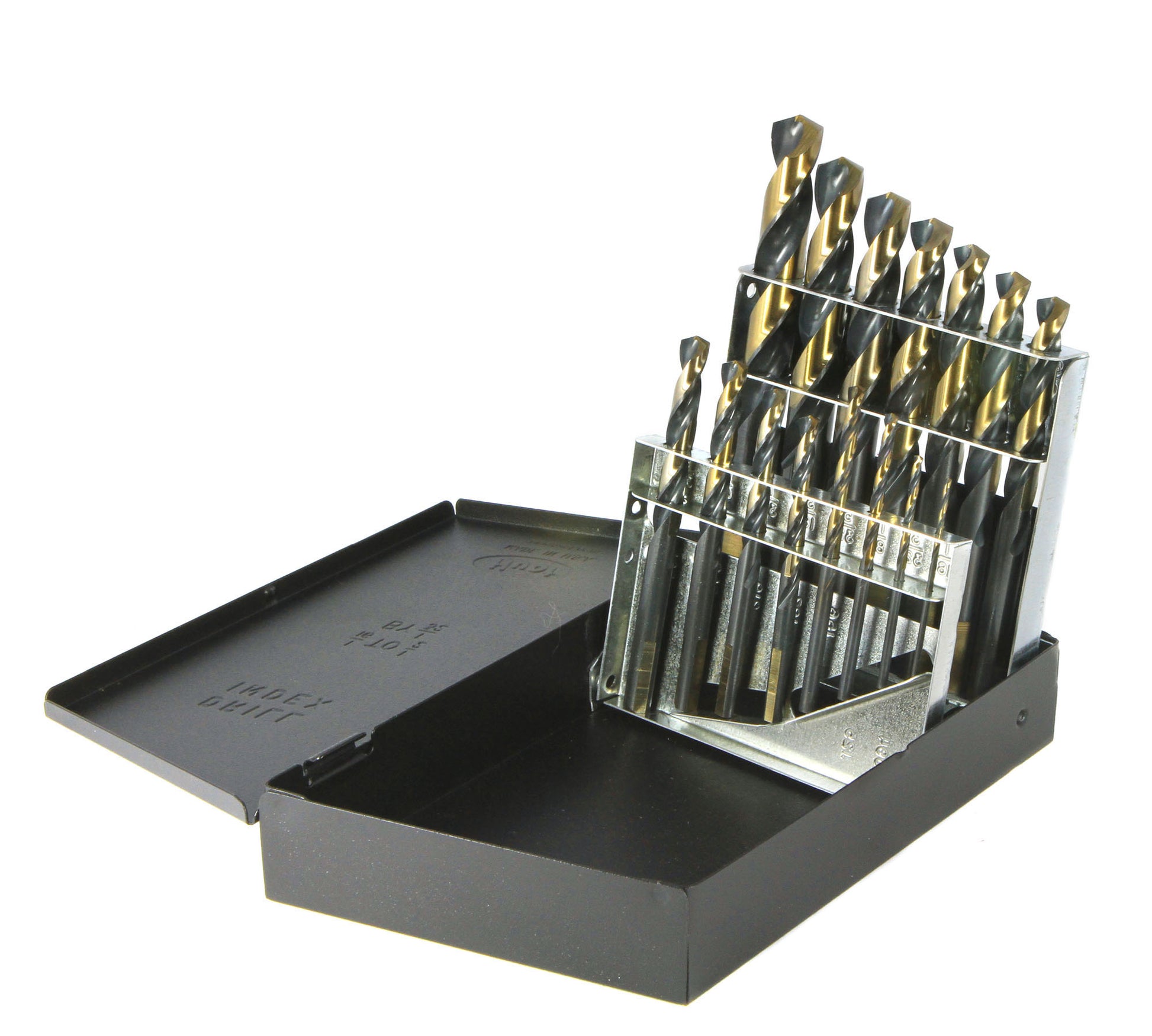 15 Piece Mechanics Length Drill Set With Black Index