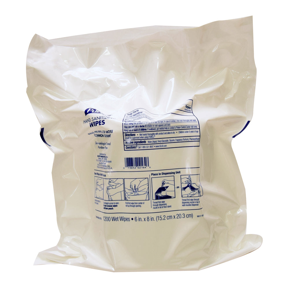 Purell Sanitizing Wipe 1200-Ct Refill Pouch 2 Per Case