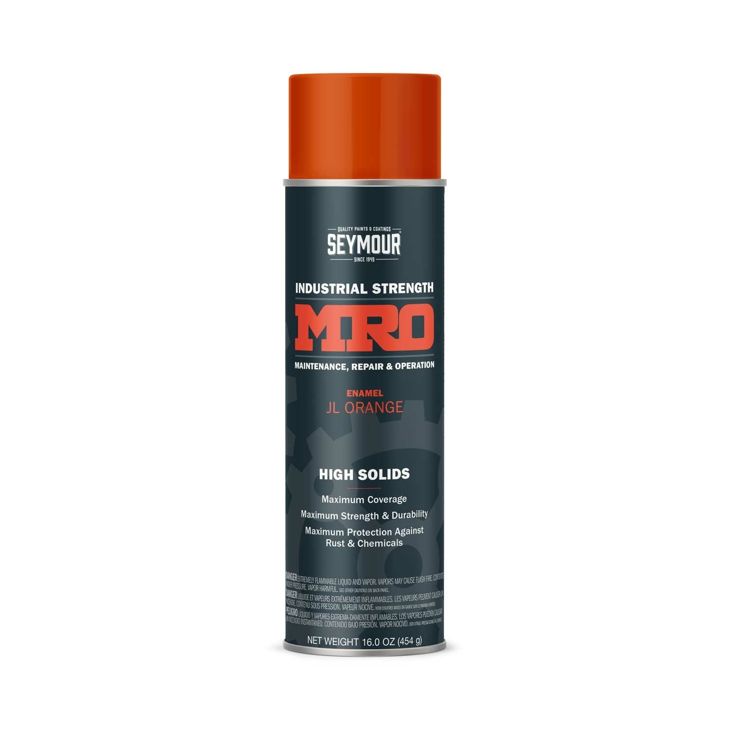 MRO Industrial High-Solids Spray Paint- JL Orange - 16 OZ. Net Fill Wt.