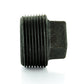 2" Schedule 40 Male NPT Black Welded Malleable Iron Square Head Pipe Plug USA