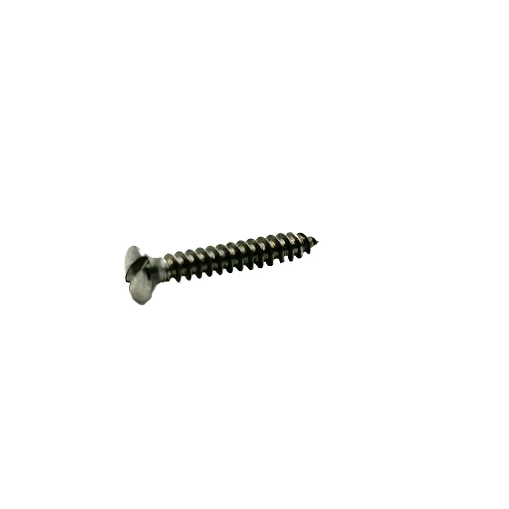 #6 x 1-1/2 Inch Plain 18-8 (A2) Stainless Steel Oval Slotted Type-A Self-Tapping Sheet Metal Screw