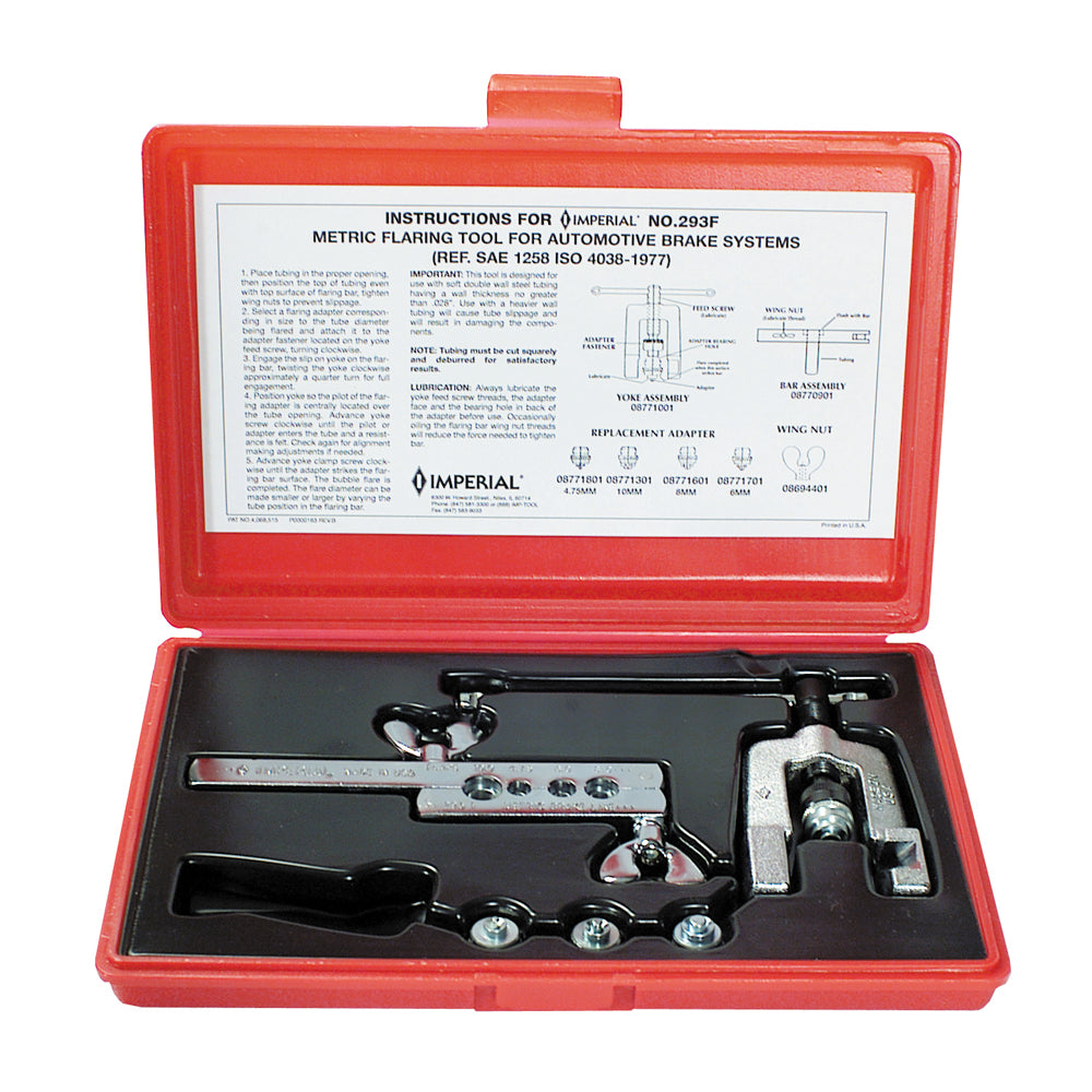 M4.75- M6- M8- And M10 Capacity Metric Bubble Brake Line Flaring Tool Kit