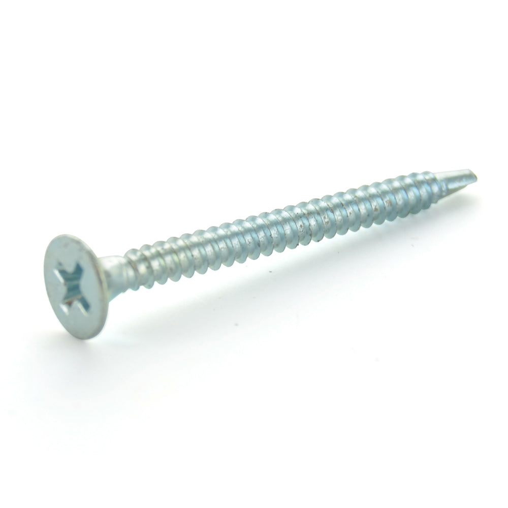 #6 x 1-5/8 Inch #2 Point #2 Phillips Drive Bugle Head Zinc Plated Steel Drywall Self-Drilling Tek Screw
