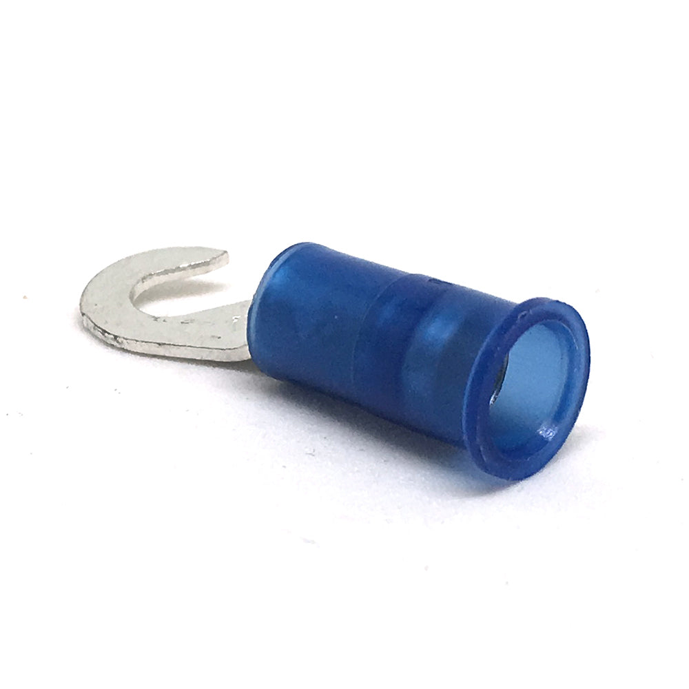 16-14 Gauge Nylon Insulated Hook Terminal Blue #6 Stud