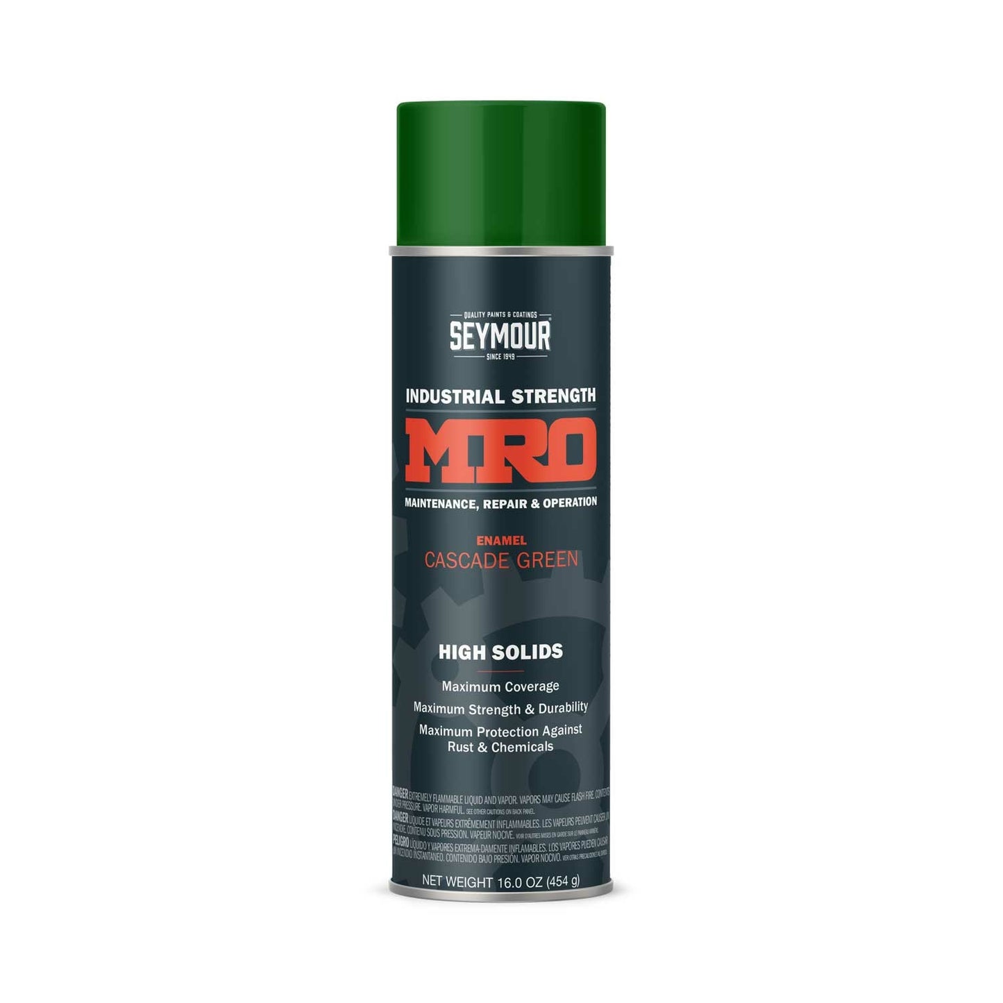 MRO Industrial High-Solids Spray Paint- Cascade Green - 16 OZ. Net Fill Wt.