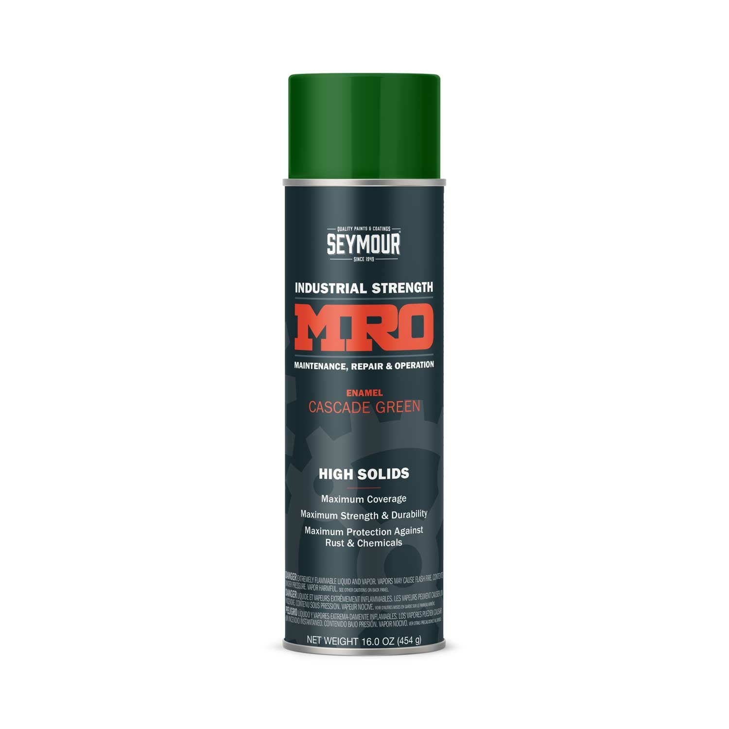 MRO Industrial High-Solids Spray Paint- Cascade Green - 16 OZ. Net Fill Wt.