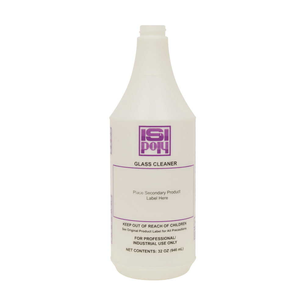 Fastserv Glass Cleaner Bottle - White Bottle W/ Pink Lettering - 32Oz