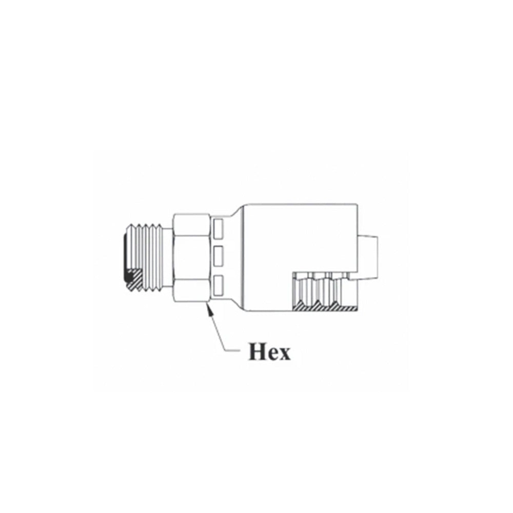 1/2 Inch Hose X 13/16X16 O-Ring Face Seal Male Rigid