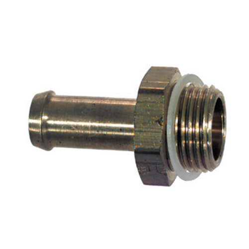 3/8 Inch X 5/8-20 Inch Male Straight Thread Connector Brass Fuel Hose - Single Barb
