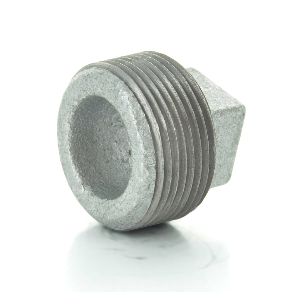 2" Schedule 40  Male NPT Galvanized Welded Malleable Iron Square Head Pipe Plug USA