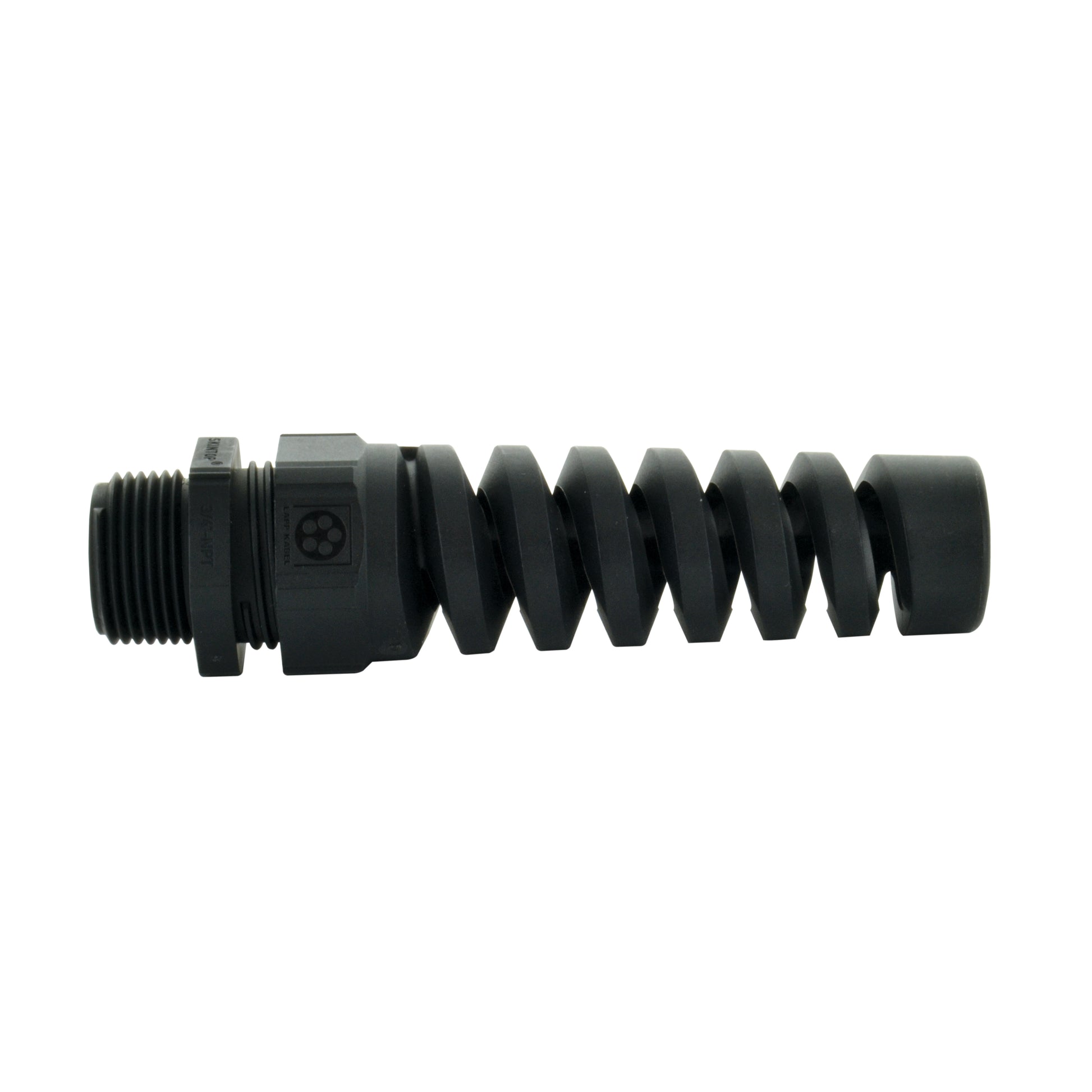 Pg-7 Liquid Tight, Non-Metallic Pigtail Spiral Strain Relief Cable Cord Protector With Nut