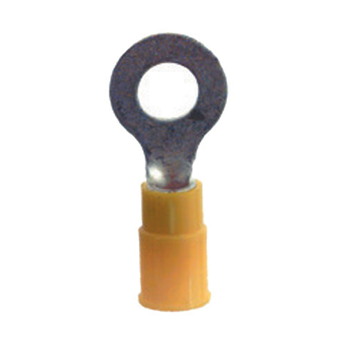 12-10 Gauge Ring Terminal 1/4" Stud PVC Insulated Yellow