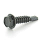#8 x 1 Inch Black Oxide Hardened Steel #2 Point Indented Hex Washer Head Self-Drilling Tek Screw