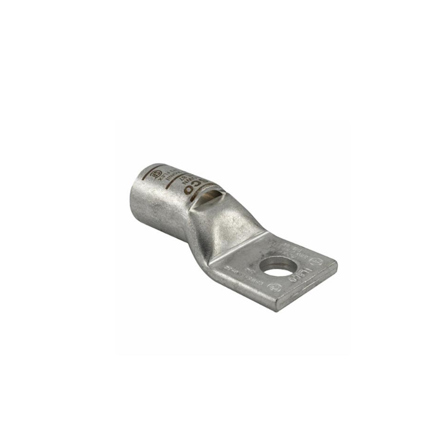 2 Awg 0.281 Inch Stud 1 Hole Copper Standard Barrel Compression Lug