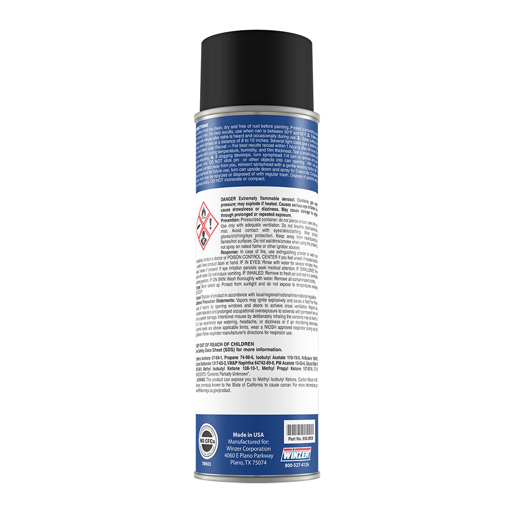 Winzer High Solids Flat Black Spray Paint 16 Oz Net Wt - Aerosol
