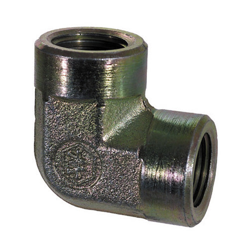 1-1/2 Inch 1500 Psi Zinc Plated Yellow Dichromate Carbon Steel 90 Degree Elbow