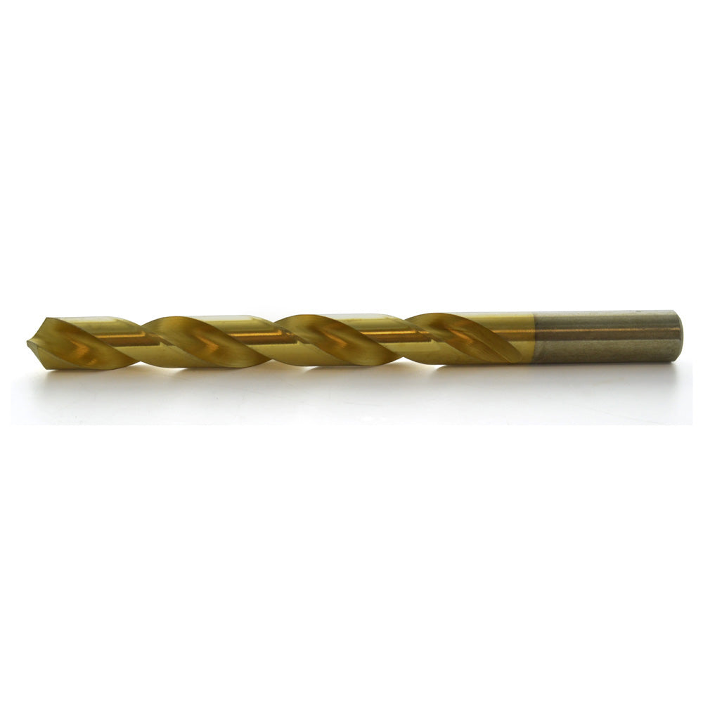 21/32 Inch 135 Degree Split Point Gold Nitro-Carburized Hi-Molybdenum Tool Steel Jobber Length Drill Bit - Shop Pro