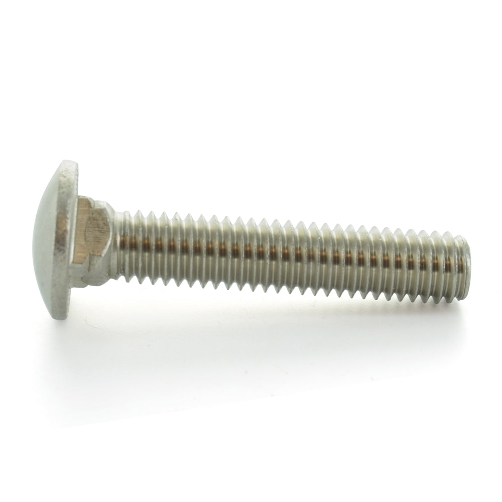 3/8-16 x 1-1/2 Inch Coarse Plain 18-8 Stainless Steel Round Head Carriage Bolt
