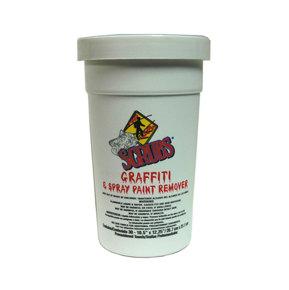 Scrubs Graffiti And Spray Paint Remover Wipes 10-1/2 Inch X 12-1/4 Inch - 30 Count Bucket