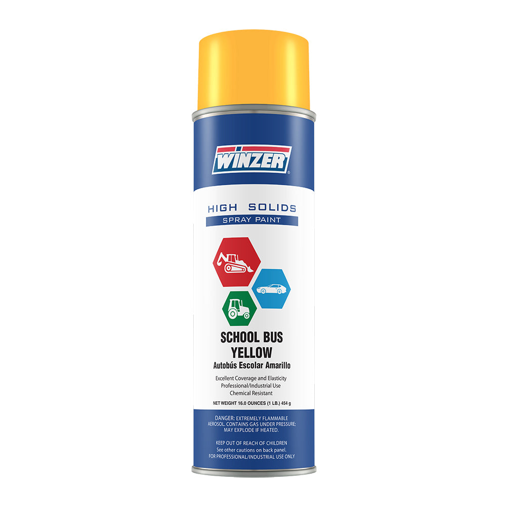 Winzer High Solids Gloss School Bus Yellow Gloss Spray Paint 16 Oz Net Wt - Aerosol