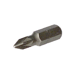 Pozidriv® Drive 1/4 Inch Hex Shank #1 Tip 1 Inch Length Steel Insert Bit