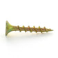 #8 x 3 Inch Coarse #2 Phillips Drive Bugle Head Yellow Zinc Heat Treated Steel Drywall Screw