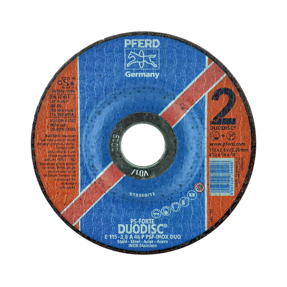 5 Inch X 1/8 Inch X 5/8 Inch-11 Type 27 Duo Disc Combo Grinding And Cutting Wheel