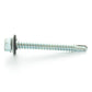#10-16 x 2 Inch 410 Stainless  Steel #3 Point Indented Hex Washer Head Self-Drilling Tek Screw With Bonded Neoprene Washer