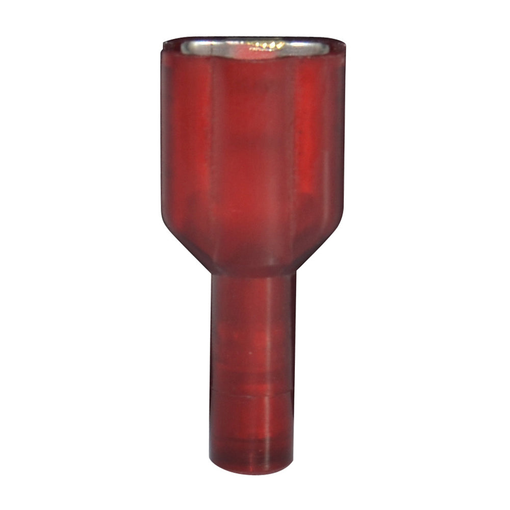 22-18 Gauge Female Push On Connector 1/4" Tab Fully Insulated Nylon With Grip Red